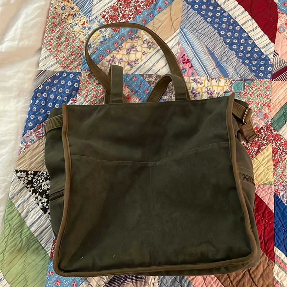 FEED canvas tote bag, dark olive